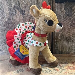 Build-A-Bear Festive Reindeer with Red and White Dress